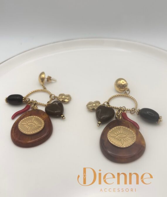 Orecchini charms color ebano
