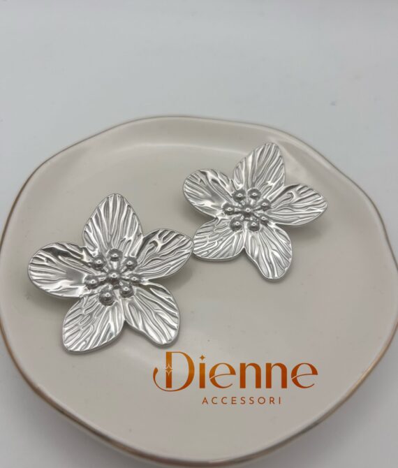 Orecchini fiore argento
